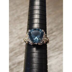 925 Sterling Silver London Blue Topaz Size 12 Ring - 6.78g